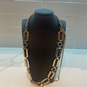 Chicos Gold Tone Long Link Necklace